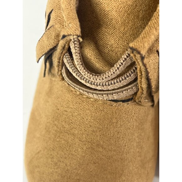 Lucky Brand Baby Girls Fringe Faux Suede Booties Size 1 Tan - Picture 8 of 11